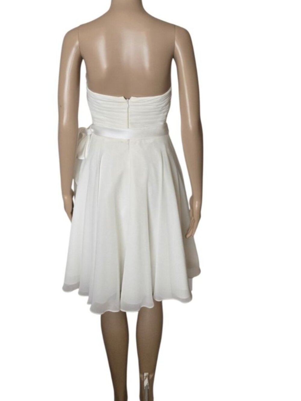 Mori Lee by Madeline Gardner ivory Strapless knee length cocktail Dress size 4 - Picture 5 of 9